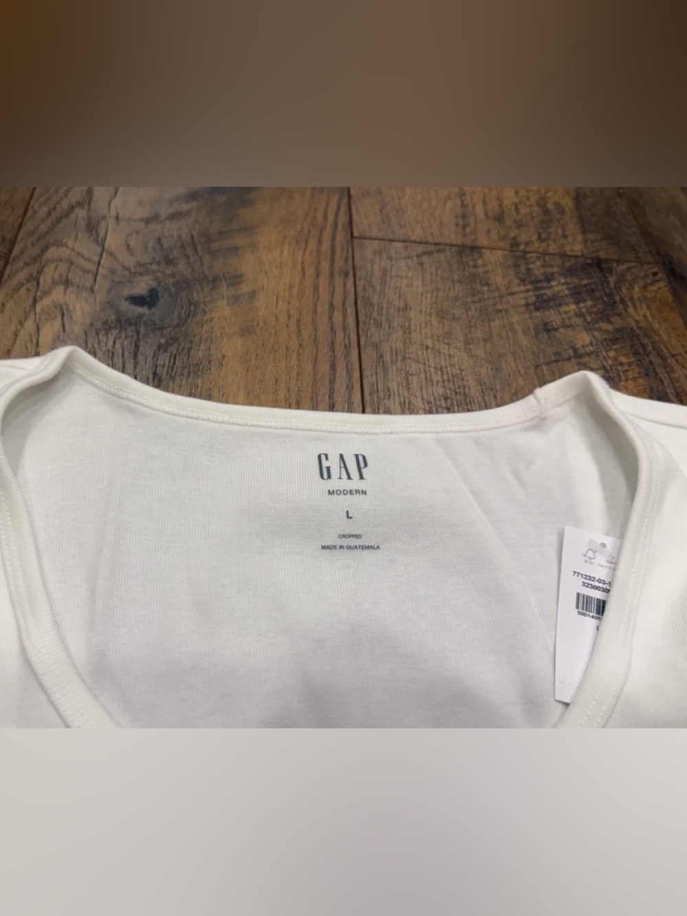 GAP Women’s Modern Tee White Cap Sleeve Crop Top T-shirt Size Large, NEW - Picture 3 of 7